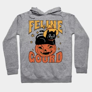 Feline Gourd Funny Halloween Pun Pumpkin Cat Hoodie